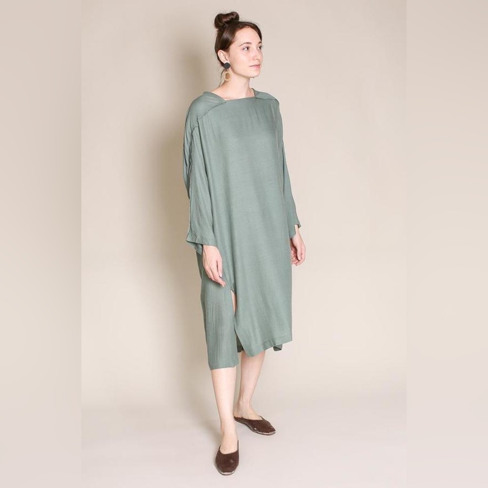 Black Crane Dome Dress in Agave
